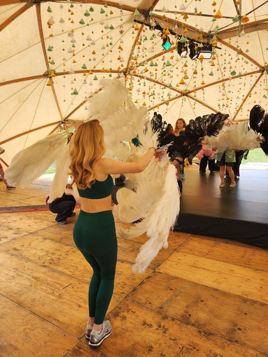 Feather fit workshop at Wilderness